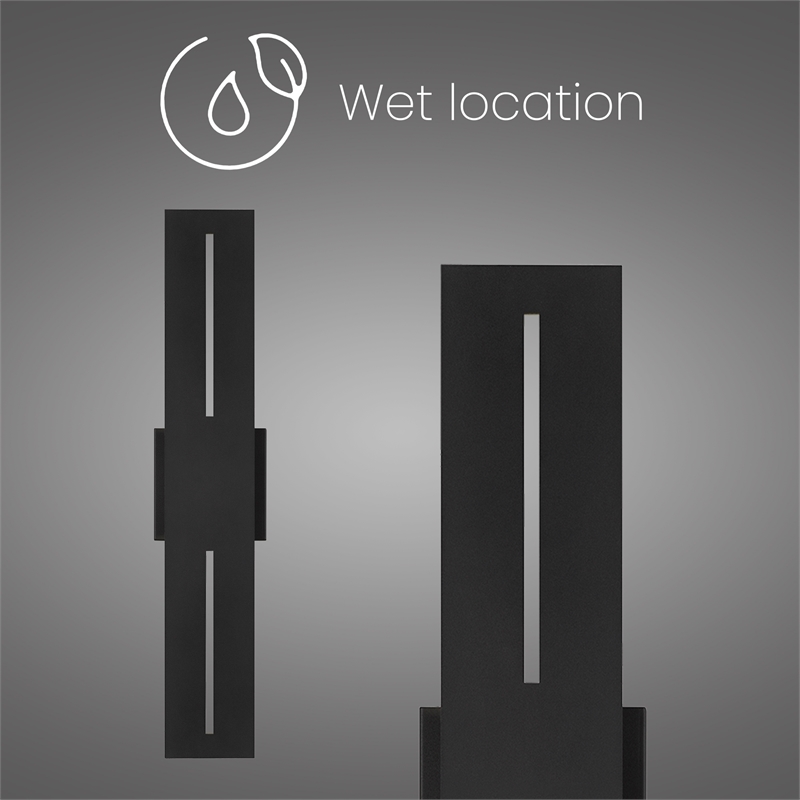 Bowery Hill Modern Aluminum Black 24-inch LED Outdoor Wall Light