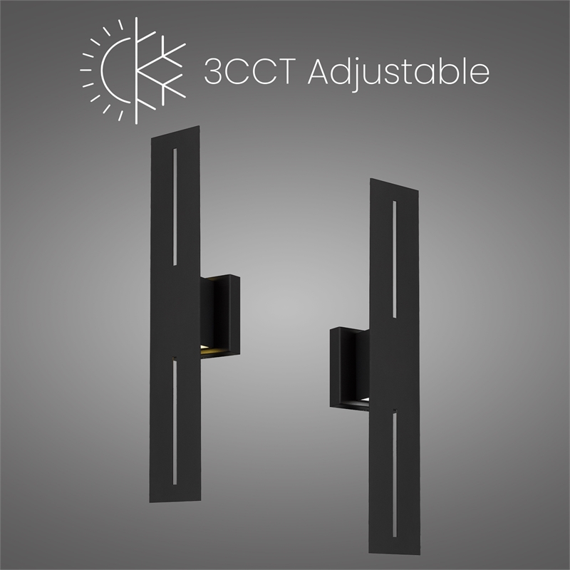 Bowery Hill Modern Aluminum Black 24-inch LED Outdoor Wall Light