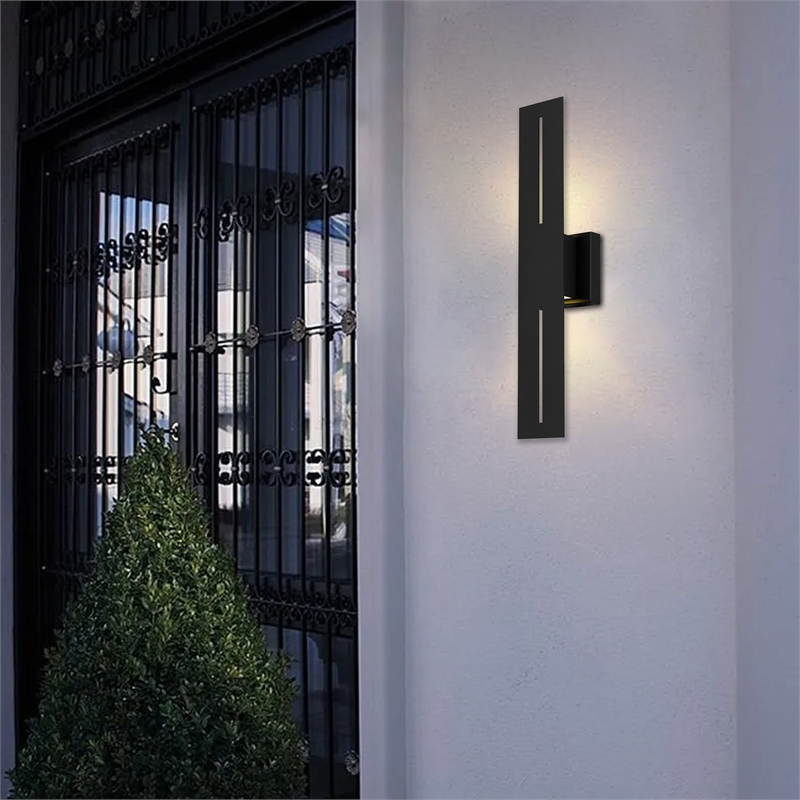 Bowery Hill Modern Aluminum Black 24-inch LED Outdoor Wall Light