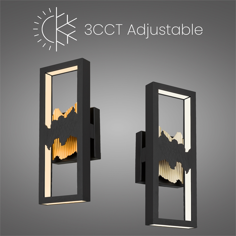 Bowery Hill Modern Aluminum Black 15-inch LED Outdoor Wall Light