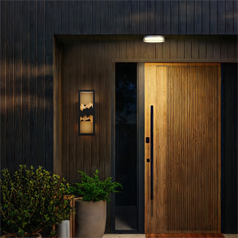 Bowery Hill Modern Aluminum Black 15-inch LED Outdoor Wall Light