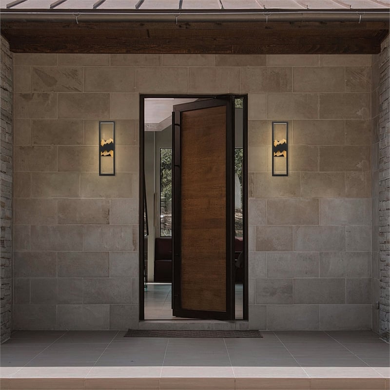 Bowery Hill Modern Aluminum Black 22-inch LED Outdoor Wall Light