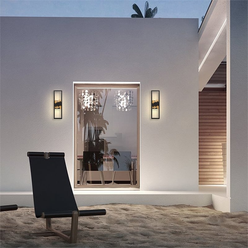 Bowery Hill Modern Aluminum Black 22-inch LED Outdoor Wall Light
