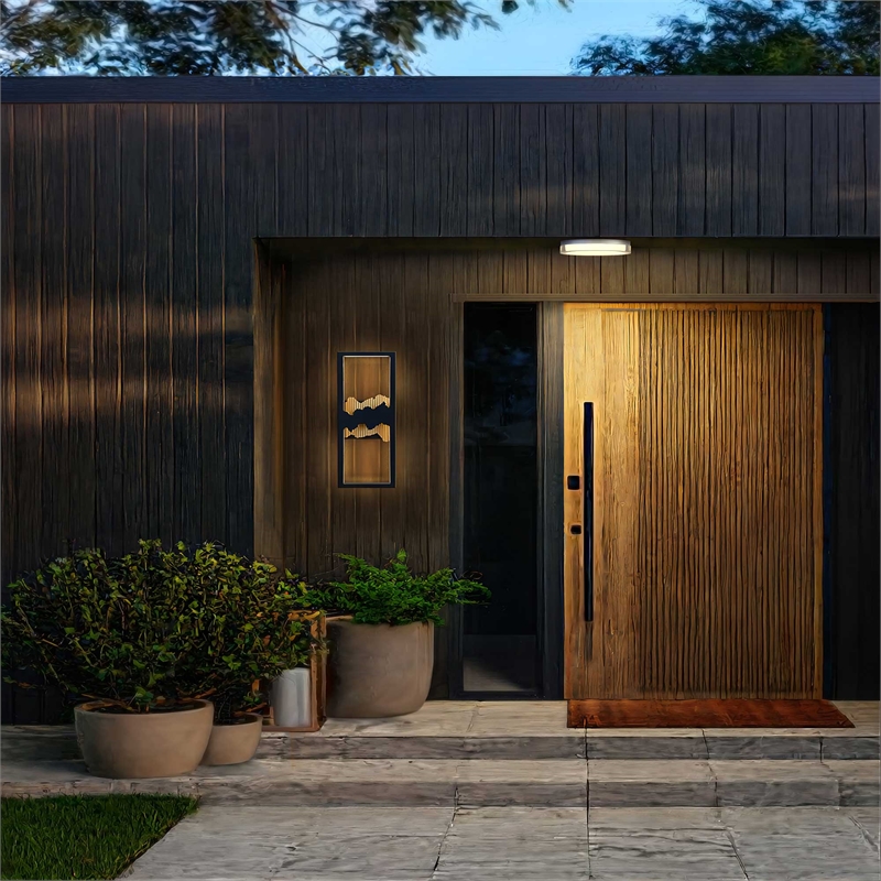 Bowery Hill Modern Aluminum Black 22-inch LED Outdoor Wall Light