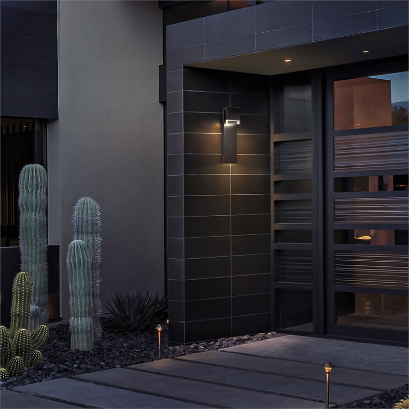 Bowery Hill Modern Aluminum Black 24-inch LED Outdoor Wall Light