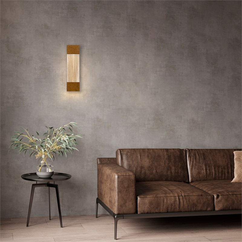 Bowery Hill Modern Aluminum Brass 20-inch LED Outdoor Wall Light