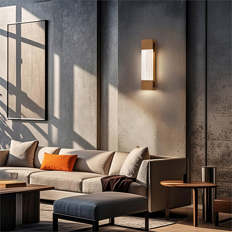 Bowery Hill Modern Aluminum Brass 20-inch LED Outdoor Wall Light