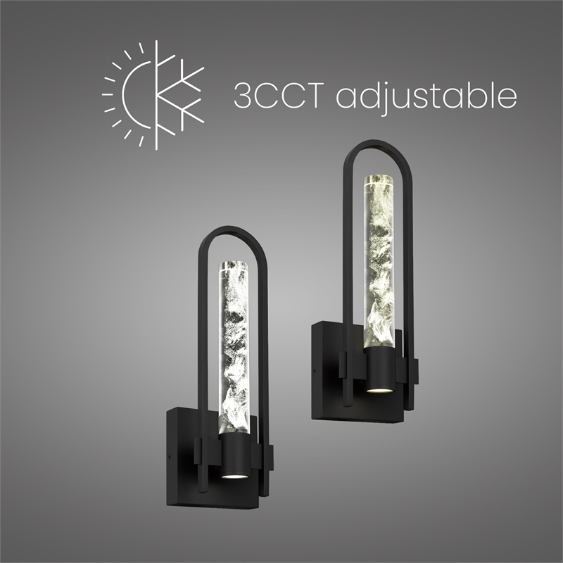 Bowery Hill Modern Aluminum Black 18-inch LED Outdoor Wall Light