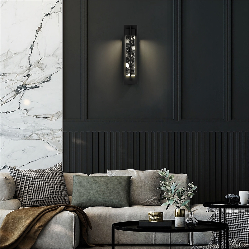 Bowery Hill Modern Aluminum Black 26-inch LED Outdoor Wall Light