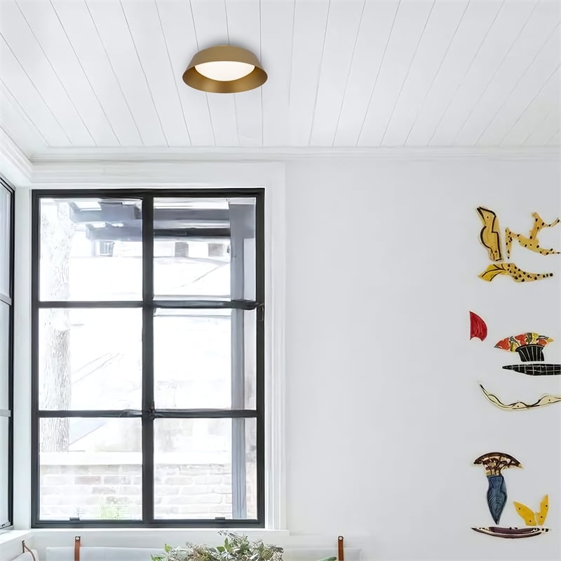 Bowery Hill Modern Aluminum Brass 11-inch LED Outdoor Flush Mount
