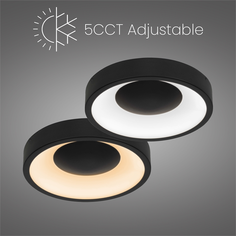 Bowery Hill Modern Aluminum Black 11-inch LED Outdoor Flush Mount