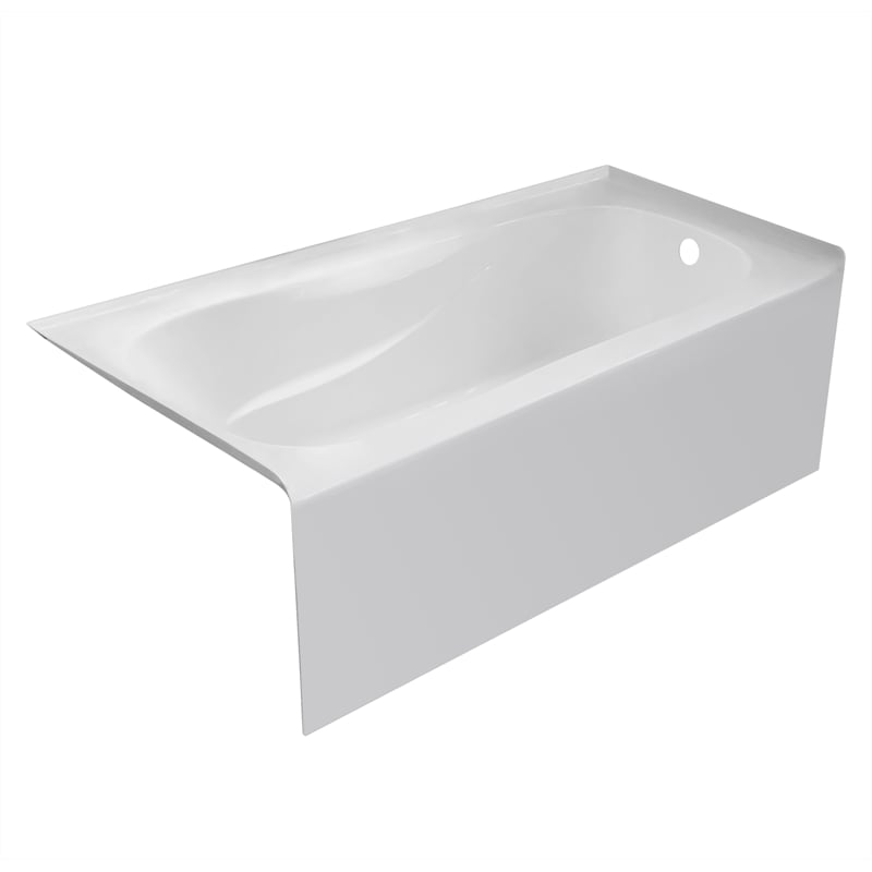 Bowery Hill 60x32 Right Drain Above Floor Rough Bathtub in White