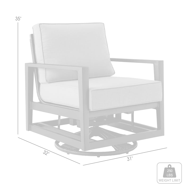 Bowery Hill Outdoor Fabric & Metal Swivel Glider Chair in Dark Gray/Black