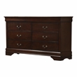 Bowery Hill Transitional Solid Wood 6-Drawer Dresser in Cherry