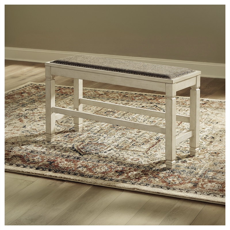 Bowery Hill 6-Piece Counter Height Dining Set in Antique White & Weathered Oak