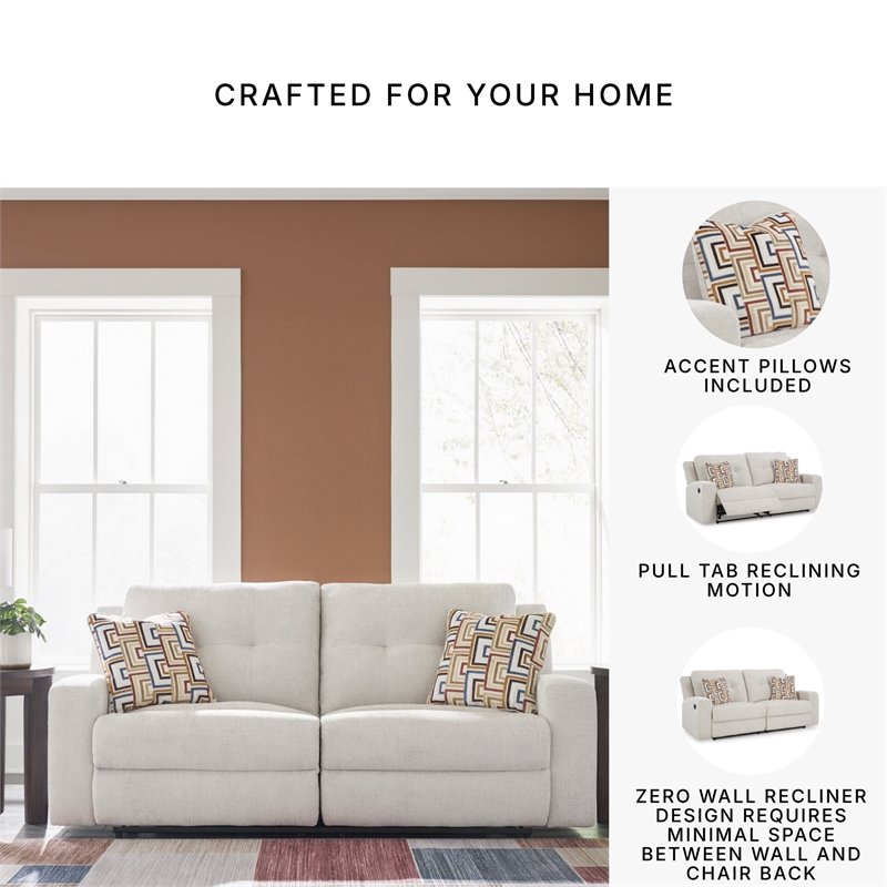 Bowery Hill 3-Piece Beige Polyester Upholstered Reclining Sofa Set
