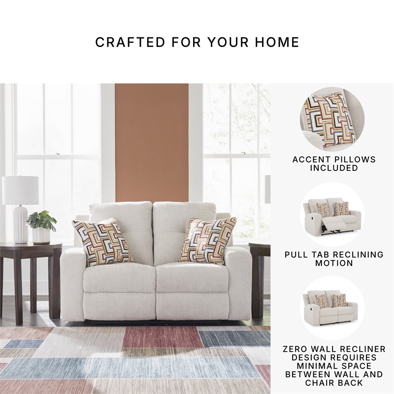 Bowery Hill 3-Piece Beige Polyester Upholstered Reclining Sofa Set