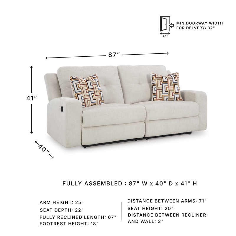 Bowery Hill 3-Piece Beige Polyester Upholstered Reclining Sofa Set