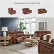 Bowery Hill Reclining Sofa Set with Power Features in Brown Leather Upholstered