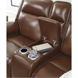 Bowery Hill Reclining Sofa Set with Power Features in Brown Leather Upholstered