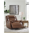 Bowery Hill Reclining Sofa Set with Power Features in Brown Leather Upholstered