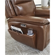 Bowery Hill Reclining Sofa Set with Power Features in Brown Leather Upholstered
