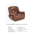 Bowery Hill Reclining Sofa Set with Power Features in Brown Leather Upholstered