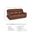 Bowery Hill Reclining Sofa Set with Power Features in Brown Leather Upholstered