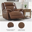 Bowery Hill Reclining Sofa Set with Power Features in Brown Leather Upholstered