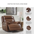 Bowery Hill Reclining Sofa Set with Power Features in Brown Leather Upholstered