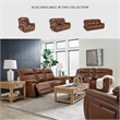 Bowery Hill Reclining Sofa Set with Power Features in Brown Leather Upholstered