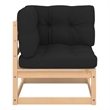 Bowery Hill Solid PineWood Medium Modular Corner Sofa in Anthracite