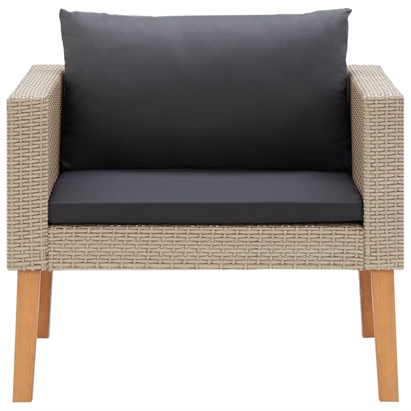Bowery Hill Contemporary Synthetic Poly Rattan Garden Sofa in Beige & Anthracite