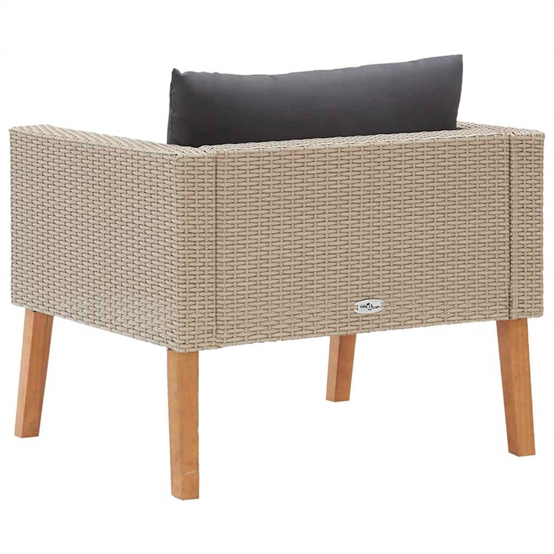 Bowery Hill Contemporary Synthetic Poly Rattan Garden Sofa in Beige & Anthracite