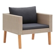 Bowery Hill Contemporary Synthetic Poly Rattan Garden Sofa in Beige & Anthracite