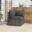 Bowery Hill PE Rattan Medium Adjustable Feet Patio Corner Sofa in Gray