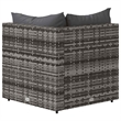 Bowery Hill PE Rattan Medium Adjustable Feet Patio Corner Sofa in Gray