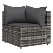 Bowery Hill PE Rattan Medium Adjustable Feet Patio Corner Sofa in Gray