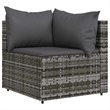 Bowery Hill Contemporary Synthetic Poly Rattan Patio Corner Sofa in Gray