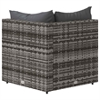 Bowery Hill Contemporary Synthetic Poly Rattan Patio Corner Sofa in Gray