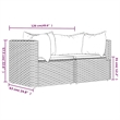 Bowery Hill Contemporary Synthetic Poly Rattan Patio Corner Sofa in Gray