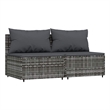 Bowery Hill Contemporary Synthetic Poly Rattan Patio Middle Sofa in Gray
