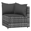 Bowery Hill Contemporary Synthetic Poly Rattan Patio Corner Sofa in Gray