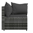 Bowery Hill Contemporary Synthetic Poly Rattan Patio Corner Sofa in Gray