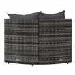 Bowery Hill Contemporary Synthetic Poly Rattan Patio Corner Sofa in Gray