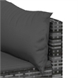 Bowery Hill Contemporary Synthetic Poly Rattan Patio Corner Sofa in Gray