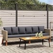 Bowery Hill Contemporary Synthetic Poly Rattan Garden Sofa in Beige