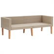 Bowery Hill Contemporary Synthetic Poly Rattan Garden Sofa in Beige & Anthracite