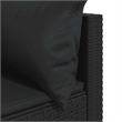 Bowery Hill PE Rattan Powder-Coated Steel & Polyester Patio Corner Sofa in Black
