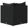 Bowery Hill PE Rattan Standard Adjustable Feet Patio Corner Sofa Black
